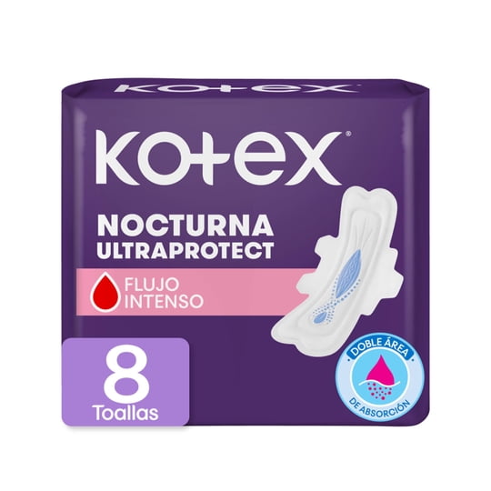 Toallas Higiénicas Nocturna Ultraprotect 8 Un Kotex