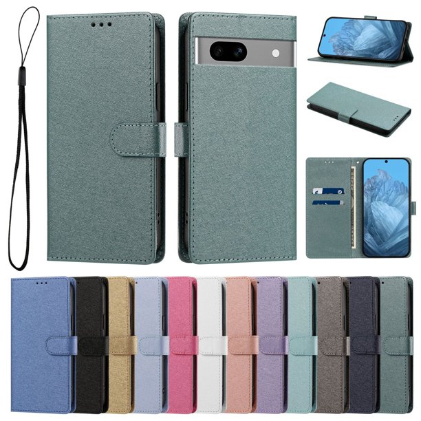 Cartera Funda para Google Pixel 7A Carga Inalámbrica, Verde Oscuro