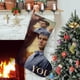 thumbnail image 1 of You Serie Tema: Calcetines de Navidad, fino lino blanco para colgar en escaleras y chimenea, decoración navideña para el hogar, regalo de Navidad. 45cm × 32cm, 1 of 5