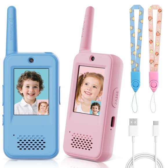 Walkie Talkie PATKON con Video y 6 Efectos de Voz – Regalo para Niños