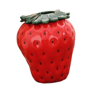 Bothyi - Jarrón De Cerámica, Decoración De Fresa, Bonito Jarrón Decorativo Para Dormitorio, Regalo De Inauguración De La Casa, Pequeño, Rojo