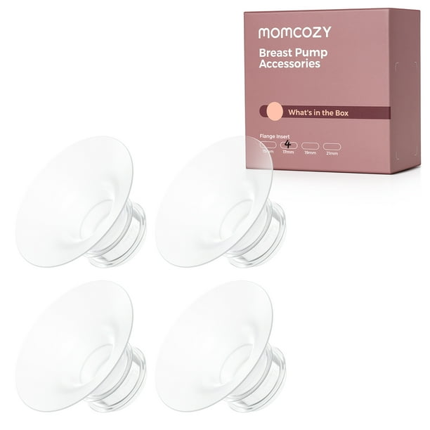 Momcozy Accesorios de Repuesto para Extractor de Leche M5/M6/M9, Inserto de Brida de 17 mm, 4 Piezas