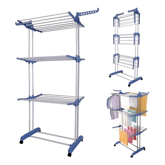 Tendedero Organizador Colgador Ropa Plegable 3 Niveles