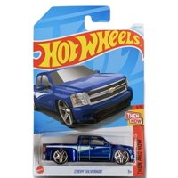 Coche De Juguete Fundido A Presión Hot Wheels Chevy Silverado Blue 1:64