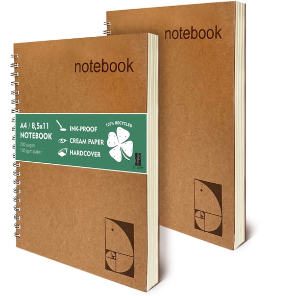 Cuaderno le vent A4 Pack de 2, 200 págs, 100 gsm, Cuadrícula de puntos