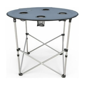 National Geographic - Mesa Plegable Camping Serengeti Con Posavasos Gris Natgeo