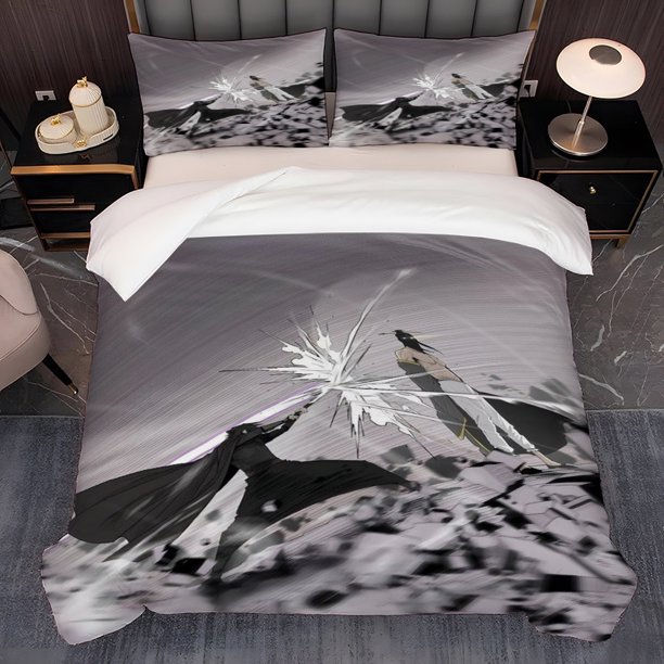3pcs Battle North Sword Jianghu Theme K-Style Printed Bedding Set Duvet Cover and Pillowcase Set