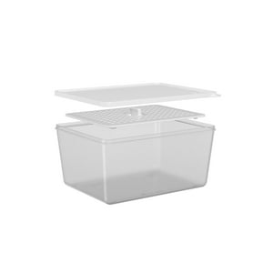 Coza - Contenedor 2,20L De Plastico C/ Rejilla Basic Natural