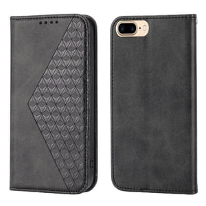 Funda Flip Foxdock Para Iphone 6 Plus , Estilo Billetera Con Diseño Rombo, Correa De Mano Y Soporte, Uso Diario