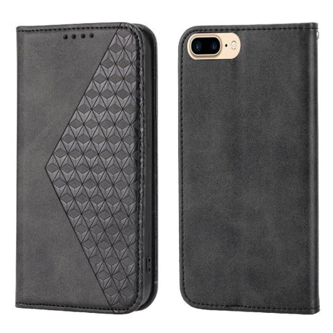 Funda Flip Foxdock Para Iphone 6 Plus , Estilo Billetera Con Diseño Rombo, Correa De Mano Y Soporte, Uso Diario