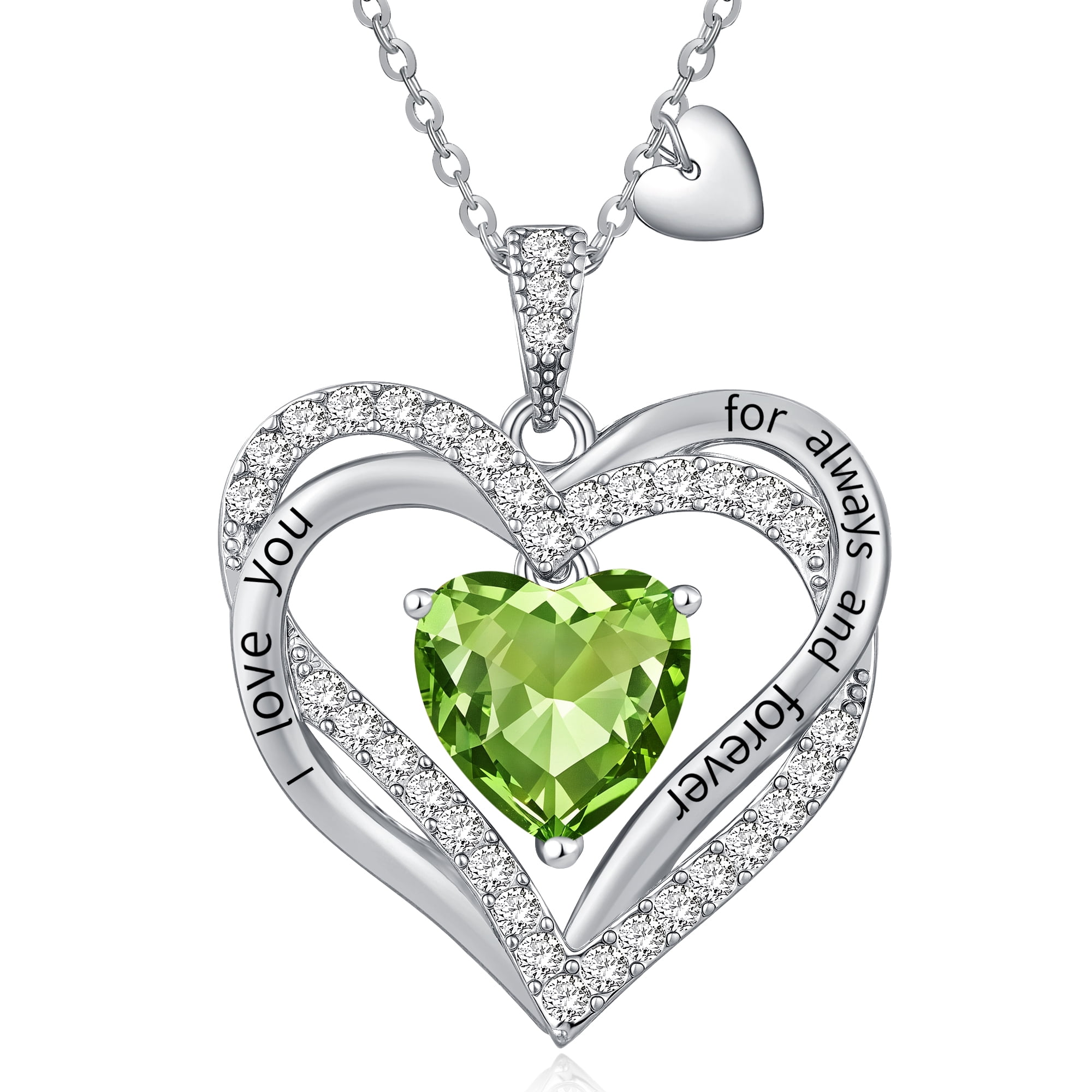 Heshpaws - Colcollares Colgantes De Amor De Amor Para Mujeres Con Piedra De Nacimiento Zirconia, Regalo De Joyería De Aniversario De Cumpleaños De Navidad Para Mujeres Esposa