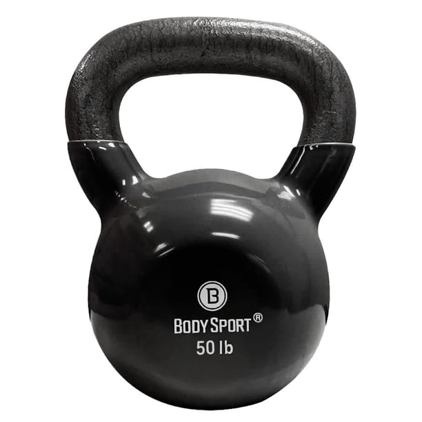 Kettlebell Body Sport con revestimiento de vinilo de hierro fundido para hacer ejercicio