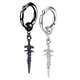 thumbnail image 5 of 2x Pendientes Largos De Acero Inoxidable Pendientes Largos Negros + Plateados, 5 of 5