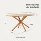 thumbnail image 3 of Mesa Comedor Argo Rectangular 140cm Venhoouse Natural, 3 of 8