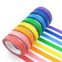 Cinta Adhesiva De Colores Umetdo, 8 Unidades, Arcoíris, 1,27 Cm X 10 M