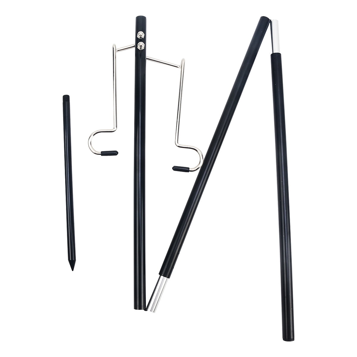 Xusx111 - Lanterna Plegable Soporte De Poste Lámpara Portátil Gancho Plegable Soporte De Luz Para Camping Pesca Picnic Barbacoa Actividades Al Aire Libre (negro)