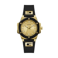 Funda Bicolor Para Mujer Watch Guess Con Correa De Silicona Negra De 38 Mm
