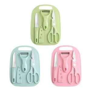 Genérico - Juego De Cuchillos Y Tabla De Cortar Cocina 5 Piezas