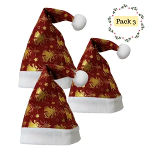 Genérico - Pack 3 Gorros Viejo Pascuero Premium Navidad Festividad Diseños Varios