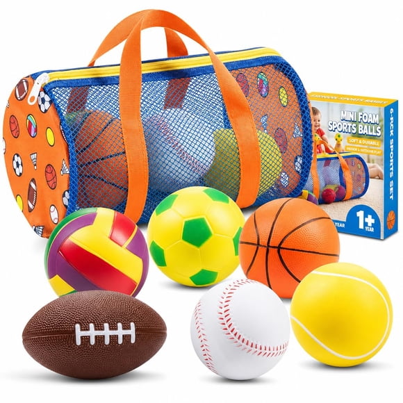 Pelotas Deportivas KiddieLoot – Pack de 6 Pelotas de Espuma para Niños