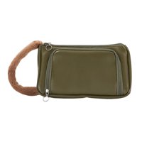 Ioensy - Neceser De Viaje Portátil Con Cremallera, Bolso De Mano De Cuero Pu Para Mujeres Y Niñas, Verde