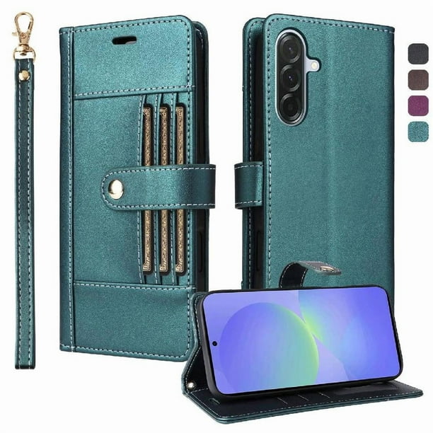 FOXDOCK Funda tipo Cartera para Samsung Galaxy A56 – Cubierta de Cuero PU con Múltiples Ranuras, Bolsillo para Efectivo y Correa de Muñeca
