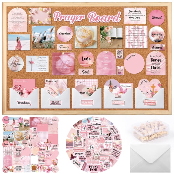 Stickers y accesorios para tablero de oración Vemfare, 164 piezas con pins y más