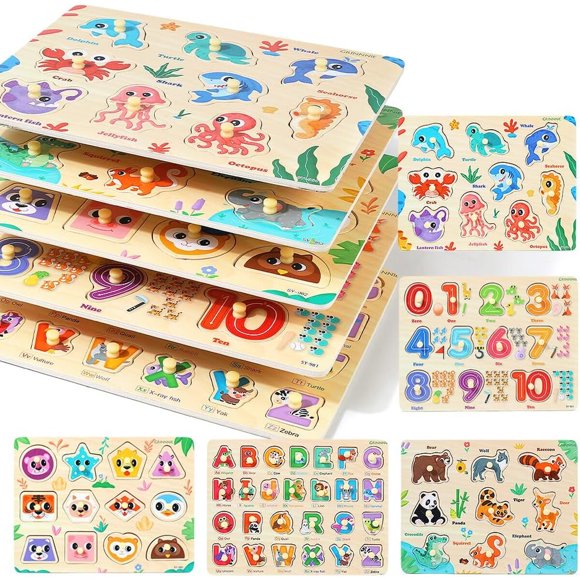 Set de 5 Rompecabezas de Madera GRINNNIE