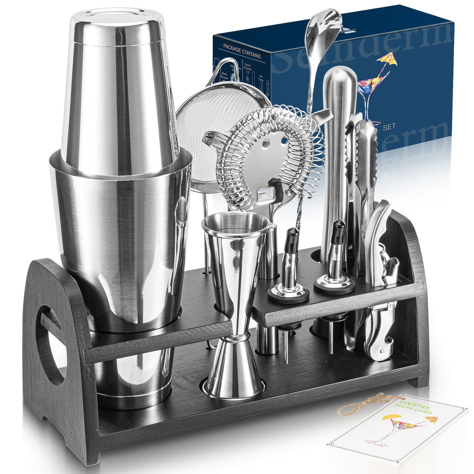 Set De Coctelera Semderm Boston Shaker De Acero Inoxidable 18/8