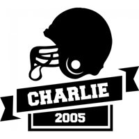 Rienda Libre Graphics - Decomural Personalised Name American Football Ws-51266