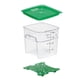 thumbnail image 1 of Recipiente Graduado Cuadrado Policarbonato 4 Litros. Con Tapa Verde Y Drenaje, 1 of 4