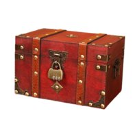 Magideal - Baúl De Almacenamiento De Madera, Caja Organizadora De Joyas, Regalo Portátil Antiguo Con Cerradura De Metal, Caja Del Del Tesoro Para Colección L