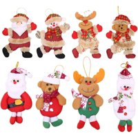 Xinqihang - 8 Piezas De Adornos Para Árboles De Navidad, Muñeco De Peluche Colgante, Papá Noel, Muñeco De Nieve, Alce, Oso, Decoración Para Árbol De Navidad