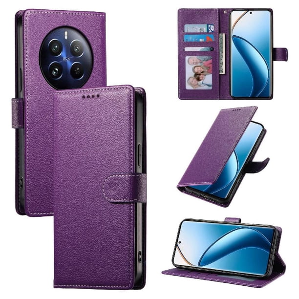 Funda para FOXDOCK Realme 12 Plus 5G– Cuero Premium, 3 ranuras para tarjetas, Protección contra impactos