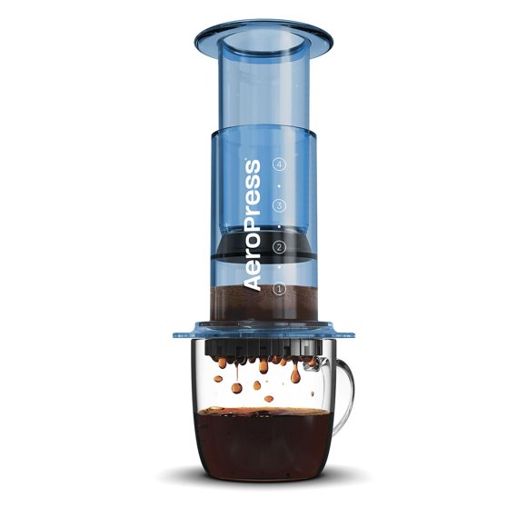 Coffee Press AeroPress Clear Blue, método de preparación 3 en 1
