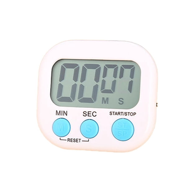 1pc Temporizador De Cocina Digital Borrar Dígitos Grandes 0-99 Min Para Cocinar Reloj De Oficina Blanco