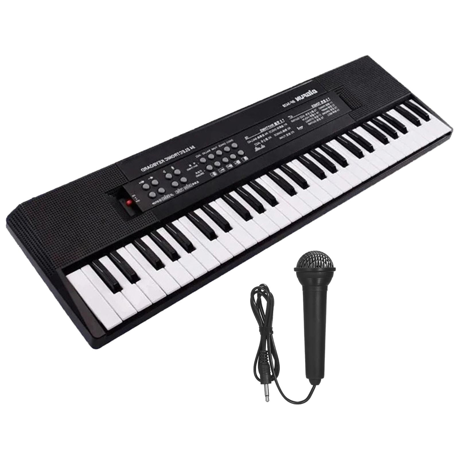 Bothyi - Teclado De Piano Eléctrico 61 Regalos Clave Instrumento De Juguete Para Espectáculo Al Aire Libre Enseñanza Negro