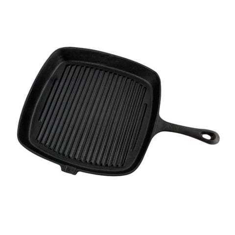 Sartén Grill Cuadrado Fierro Fundido 23Cm Negro Lugano