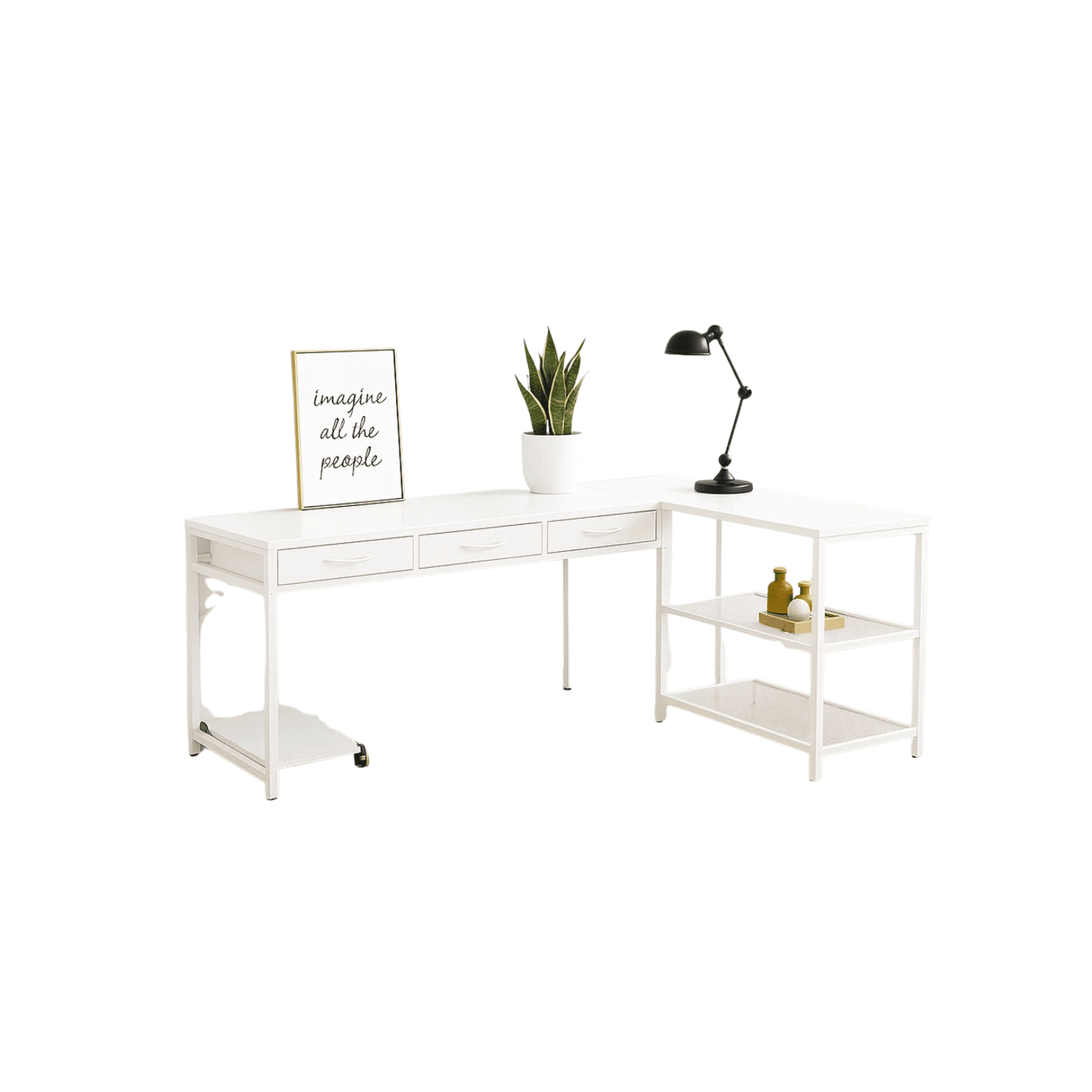 Habita2 Chile - Escritorio Monica En L Con Estaci N De Carga Integrada