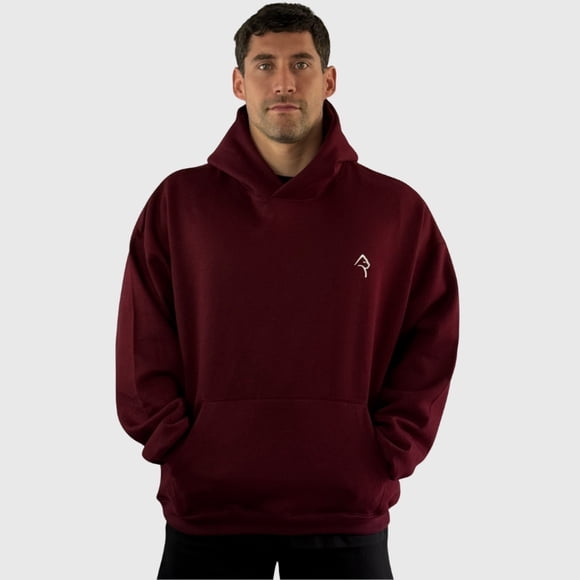 Poleron Canguro Relax Cotton Burdeo Hombre Konko