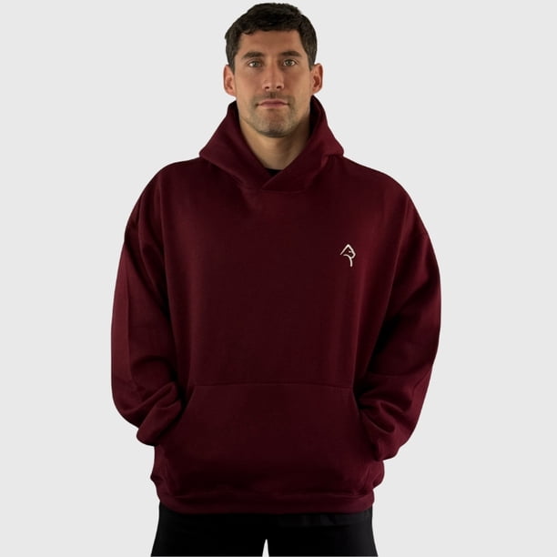 Poleron Canguro Relax Cotton Burdeo Hombre Konko