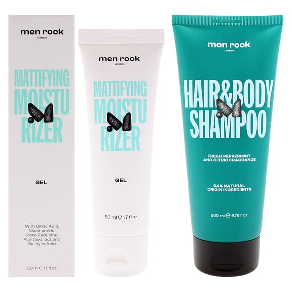 Kit de cuidado y limpieza de la piel Men Rock para hombres, kit de 2 piezas