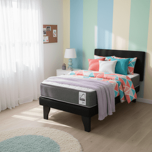 Cama Europea Basic 1 1/2 Plazas+ Respaldo Plazas Home Factory