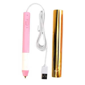 Magideal - Bolígrafo De Lámina Caliente Con Cable Usb, Bolígrafo Bronceador Kits De Inicio De Plástico De 1,5 Mm Brillo Dorado Para Escritura Caligrafía Rosa