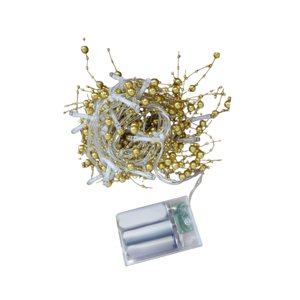 Ioensy - Cadena De Luces De Perlas De 13,12 Pies De Largo Y 4,5 V Con Perlas Doradas Para Aulas Y Eventos Al Aire Libre