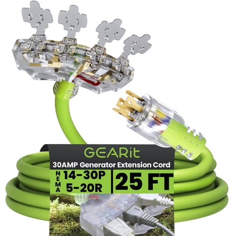 Cable De Alimentación Gearit 30A 125/250V Adaptador Para Generador De 7.5 M