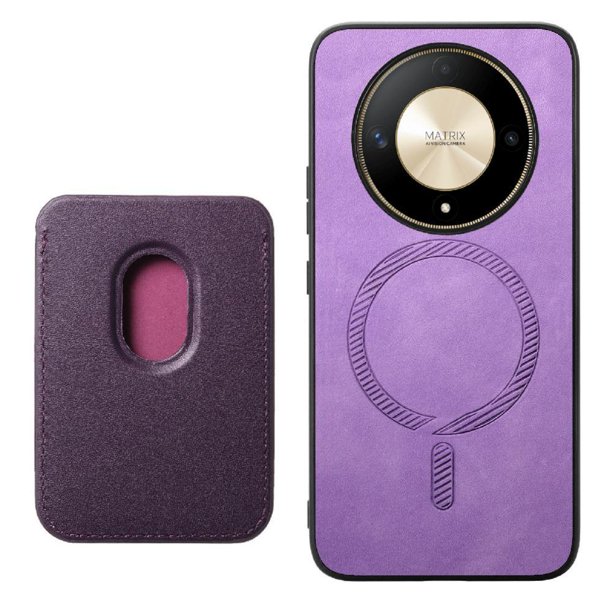 Funda de Cuero Magnética con Tarjetero para Honor X9B Cubierta Delgada Morado