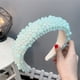 thumbnail image 4 of Diademas acolchadas de perlas para mujer: bandas anchas con cuentas acrílicas, aros barrocos, accesorios para el cabello hechos a mano para niñas., 4 of 5