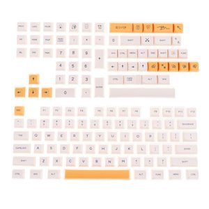 Magideal - 140 Teclas Pbt Set Amarillo Reemplaza Ensamblajes Para Teclados Mecánicos 84/98/104 Teclados 61/68/82 , Fuente Fuente Inglesa
