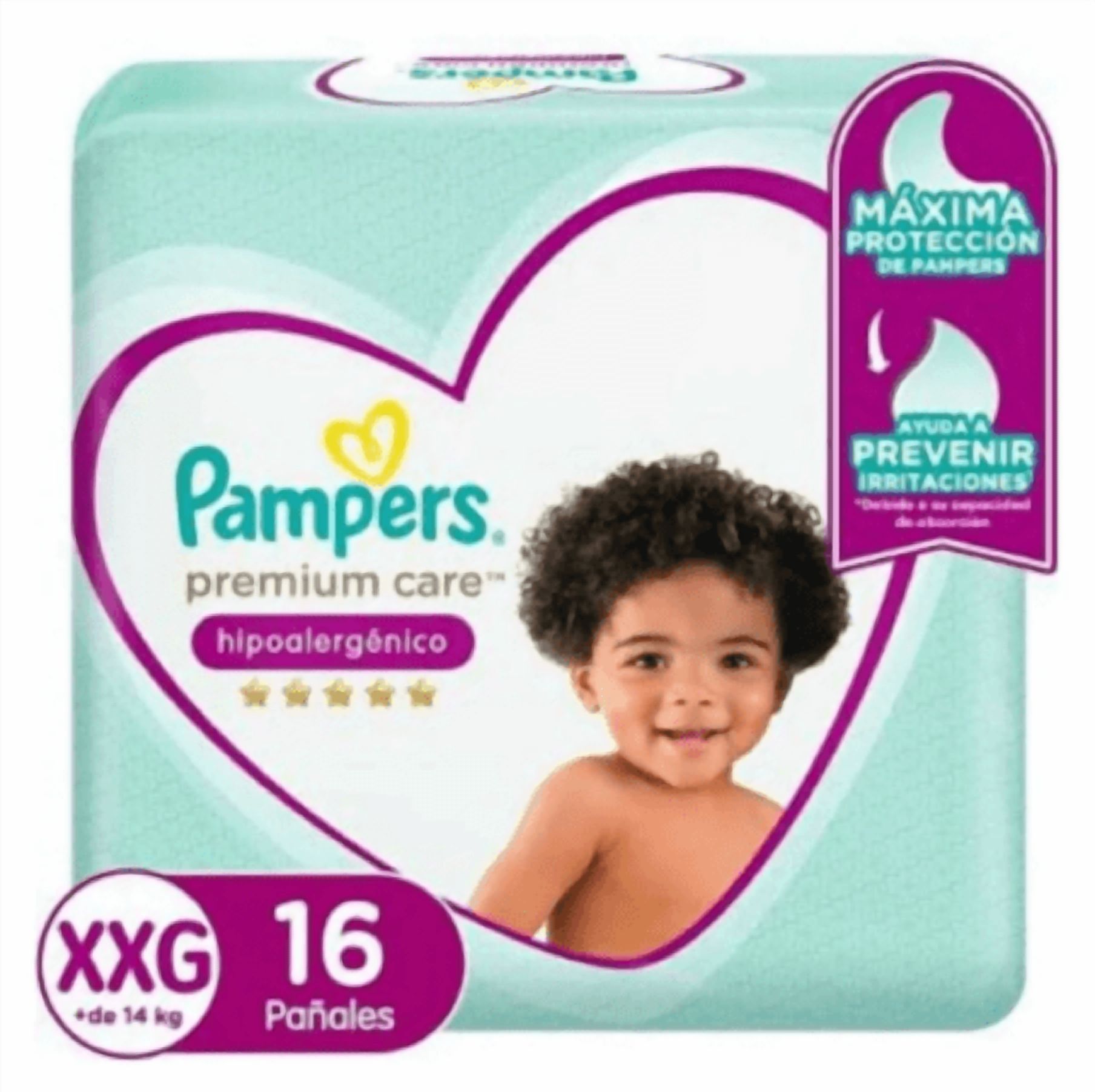 Pack X8 Pañales Pampers Premium Care Xxg 128 Pañales